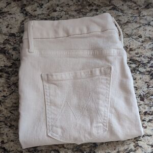 MOTHER Cream Straight Leg Jeans